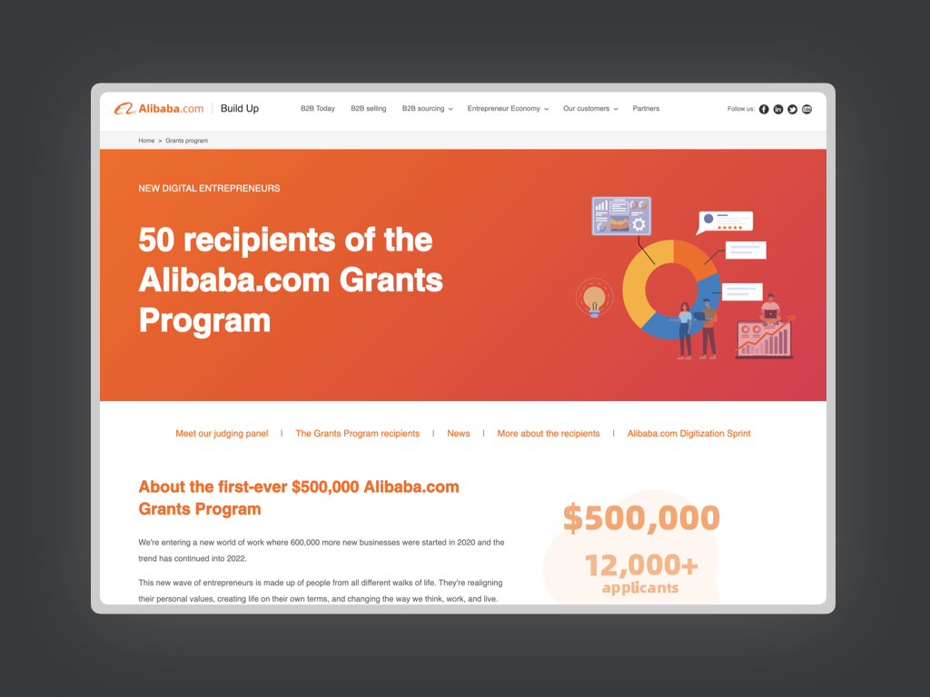 Alibaba.com Grants Program Website