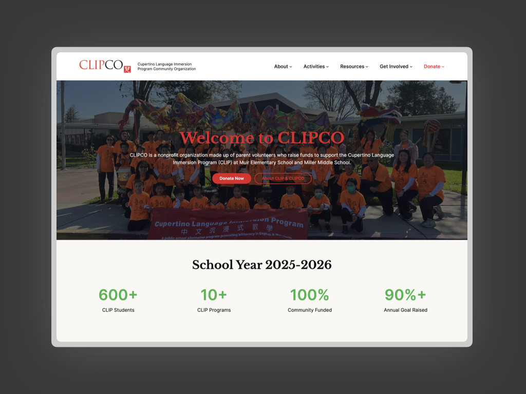 CLIPCO Nonprofit Website Redesign